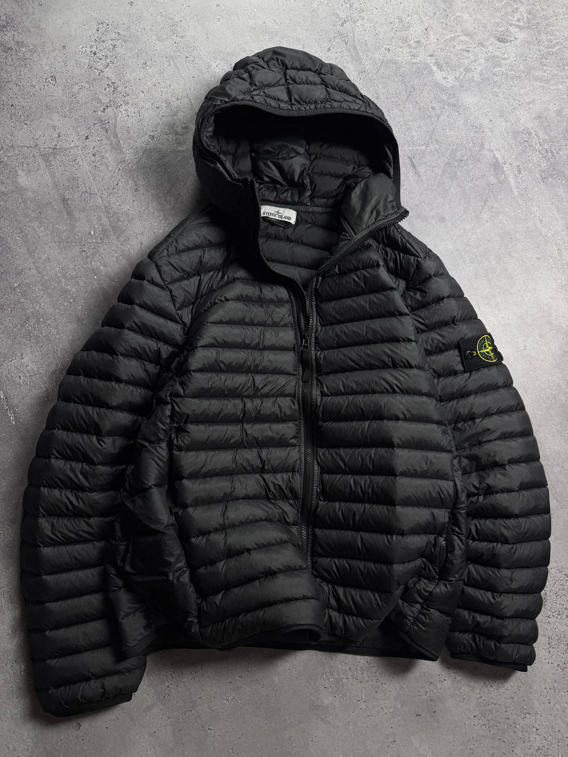 Stone Island легка пухова куртка з капюшоном - black, розмір S - фото 1