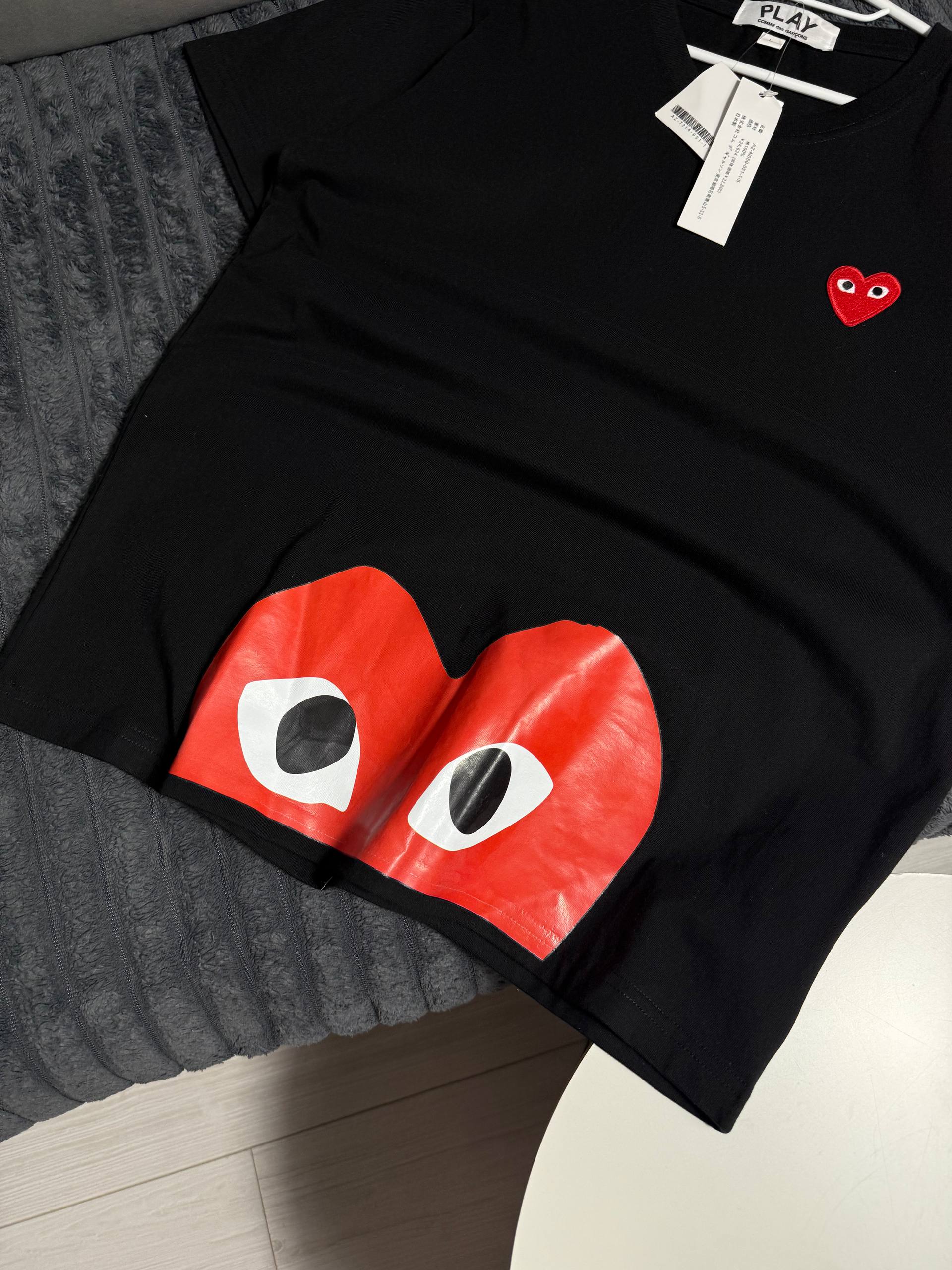 Comme des Garçons play футболка з серцем - black, розмір L - фото 3