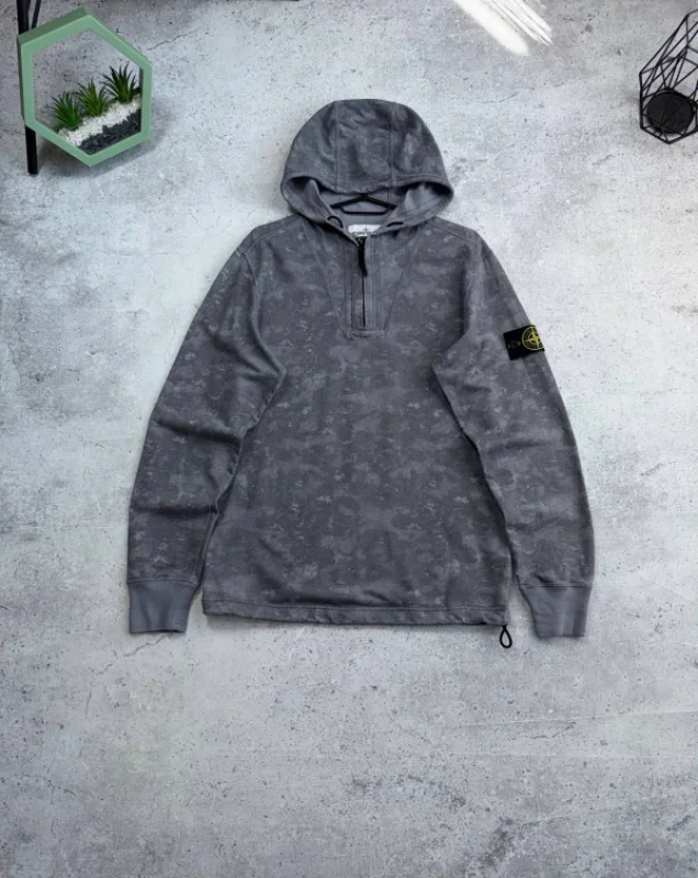 Stone Island худі з капюшоном і блискавкою - grey, розмір L