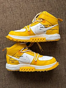Кросівки Nike Air Force 1 x Off-White Mid SP Leather 'Varsity Maize' - yellow, розмір 44 - фото 3