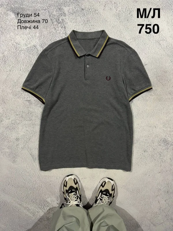 Fred Perry поло темно-сіре - grey, розмір M