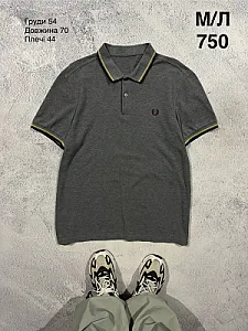 Fred Perry поло темно-сіре - grey, розмір M - фото 1