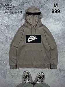 Nike худі сіро-коричневе - beige, розмір M - фото 1