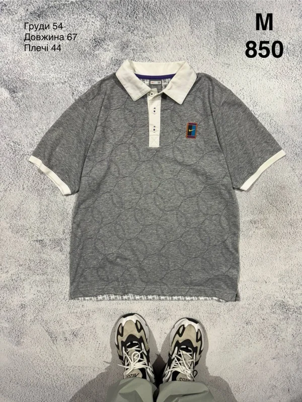 Nike поло сіре з візерунком - grey, розмір M