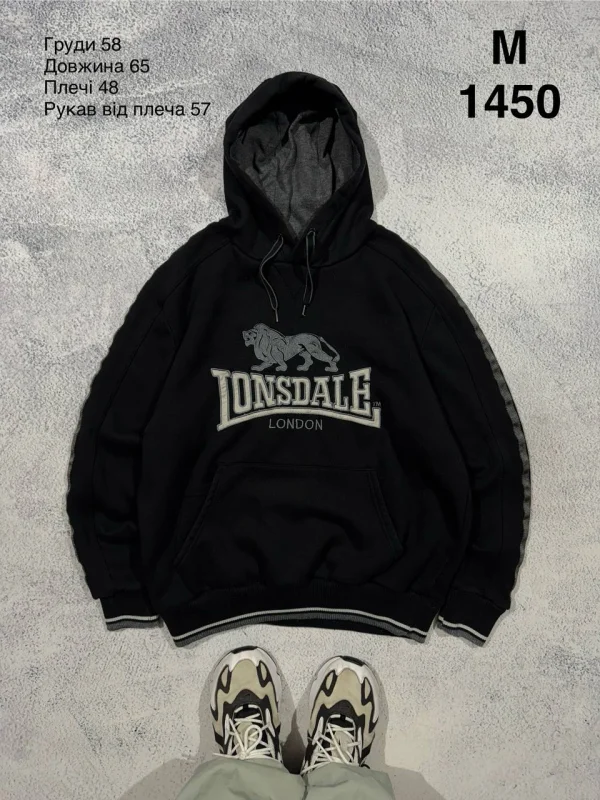 Lonsdale худі чорне - black, розмір M