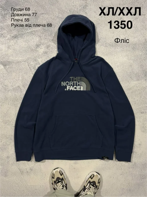 The North Face флісове худі темно-синє - blue, розмір XL