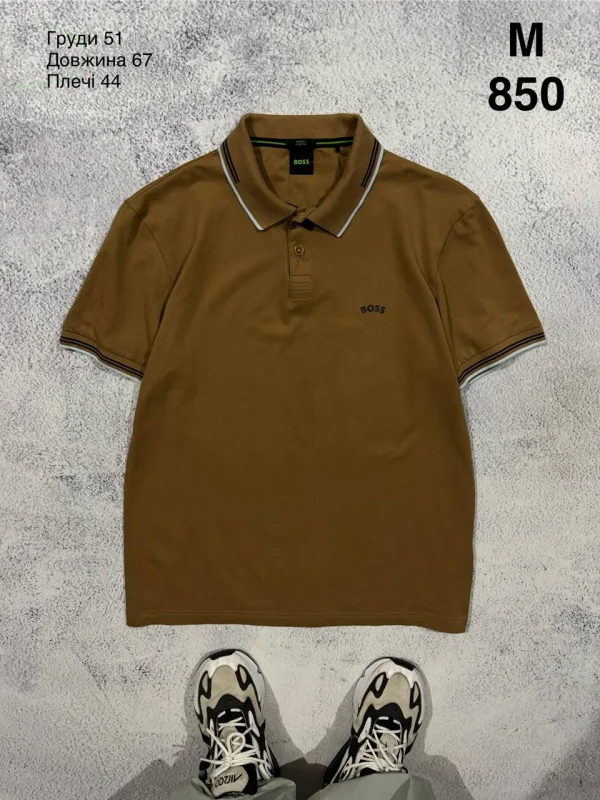 Hugo Boss Boss поло коричневе - brown, розмір M