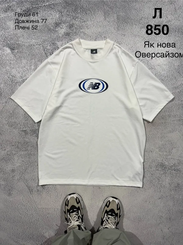 New Balance футболка біла - white, розмір L
