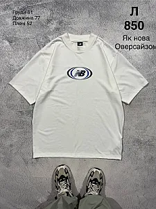 New Balance футболка біла - white, розмір L - фото 1