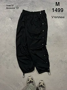 Nike утеплені штани на кнопках чорні - black, розмір M - фото 1