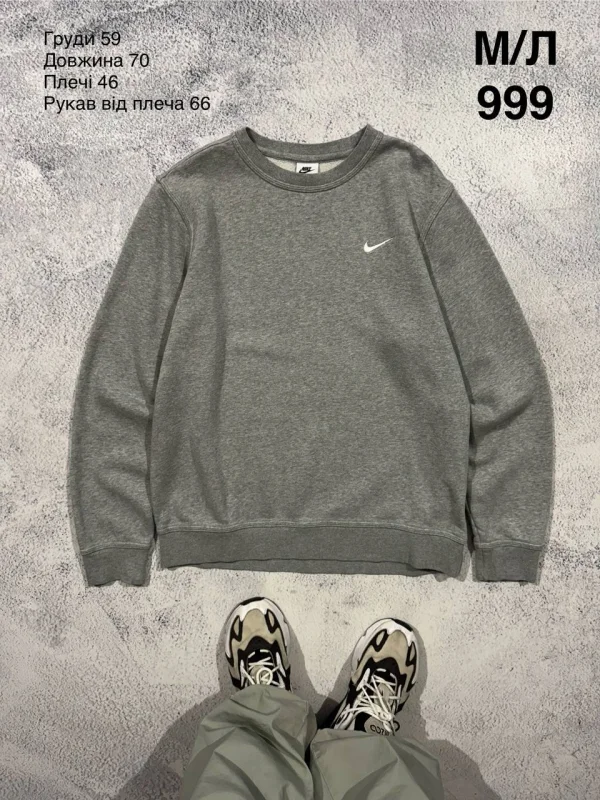 Nike світшот сірий - grey, розмір M