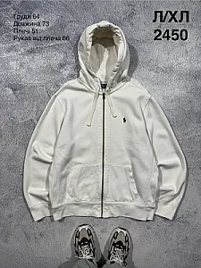 Polo Ralph Lauren біле худі на блискавці - white, розмір L - фото 1