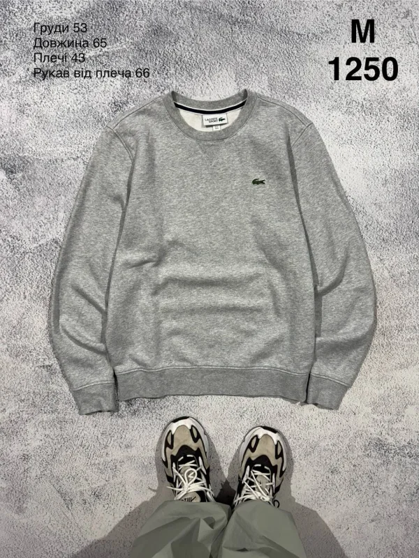 Lacoste світшот сірий - grey, розмір M