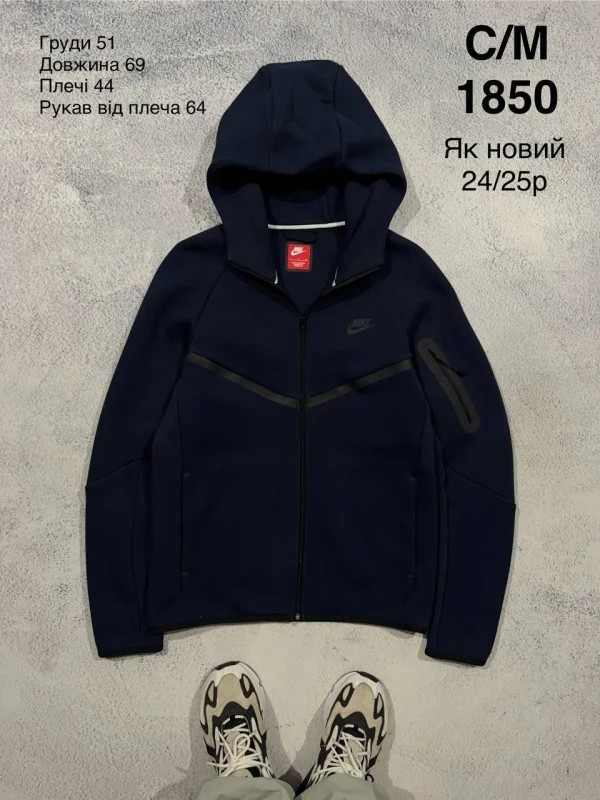 Nike куртка з капюшоном темно-синя - blue, розмір S