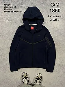Nike куртка з капюшоном темно-синя - blue, розмір S - фото 1