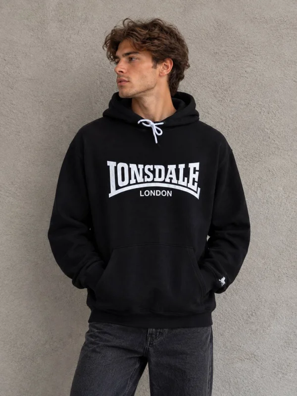 Lonsdale худі чорне - black, розмір 3XL