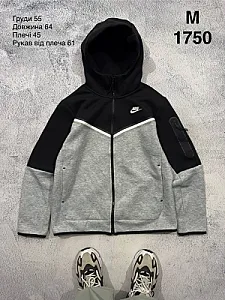 Nike Tech Fleece худі сіро-чорне - розмір M - фото 1