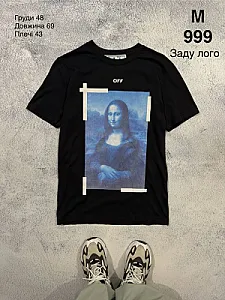 Off-White футболка чорна з принтом Мона Ліза - розмір M - фото 1