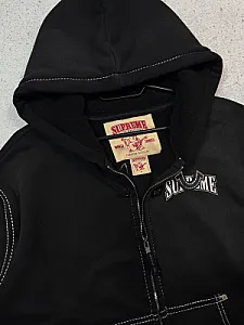 Supreme x True Religion зіп-худі чорне - розмір S - фото 4