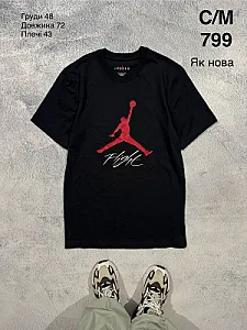 Nike Jordan футболка чорна з принтом - розмір S - фото 1