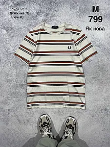 Fred Perry футболка в смужку молочна - розмір M - фото 1