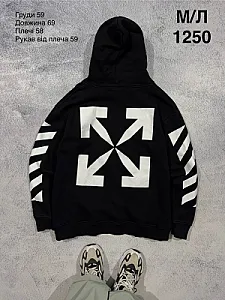 Off-White худі зі стрілками чорно-біле - розмір M - фото 1