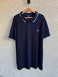 Fred Perry поло темно-синє - розмір 3XL - фото 2