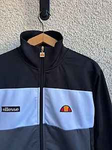 Ellesse вітровка чорно-біло-сіра - розмір S - фото 3