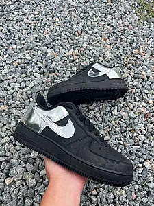 Nike Air Force кросівки чорні зі сріблястими деталями - розмір 40 - фото 5