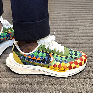 Jean Paul Gaultier x sacai x Nike LDVaporwaffle Woven Green Gusto - розмір 45 - фото 4