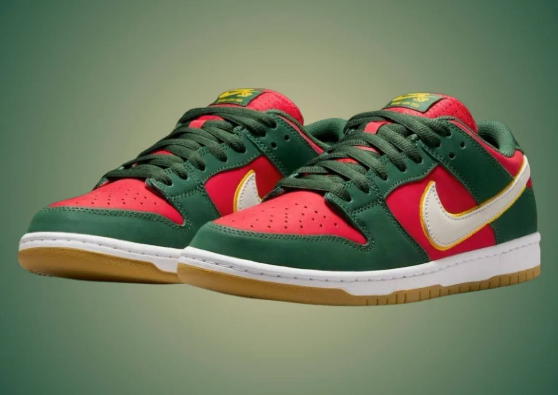 Nike SB Dunk Seattle Sonics червоно-зелені - розмір 44