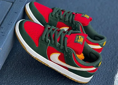 Nike SB Dunk Seattle Sonics червоно-зелені - розмір 44 - фото 4