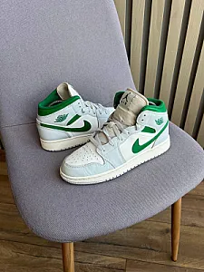 Nike Air Jordan 1 Mid білі із зеленим - розмір 39 - фото 1
