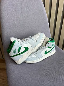 Nike Air Jordan 1 Mid білі із зеленим - розмір 39 - фото 2