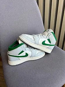 Nike Air Jordan 1 Mid білі із зеленим - розмір 39 - фото 3