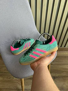 Adidas Gazelle зелені з рожевими деталями - розмір 38 - фото 1