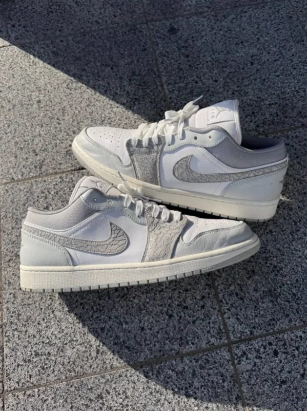 Nike Air Jordan 1 Low Smoke Elephant Grey білі - розмір 47