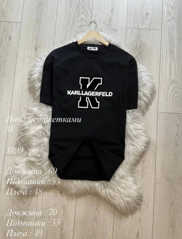 Karl Lagerfeld футболка чорна - розмір M