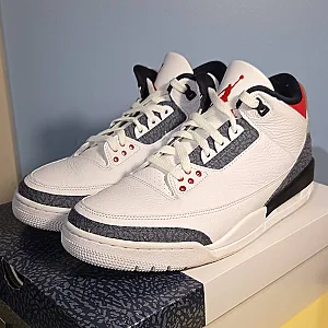 Nike Air Jordan 3 Retro White Fire Red кросівки - розмір 45 - фото 1
