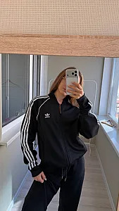 Adidas бомбер чорний - розмір L - фото 3