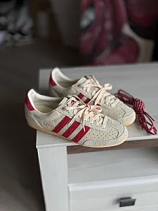 Adidas Japan кремово-білі з бордовими смужками - розмір 44 - фото 4