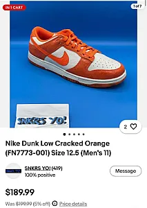 Nike Dunk Cracked Orange помаранчево-білі - розмір 43 - фото 1