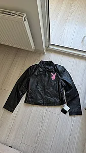 Playboy шкіряна куртка чорна - розмір L - фото 5