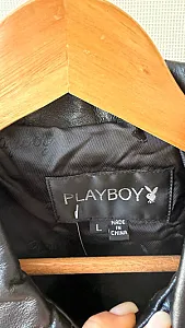 Playboy шкіряна куртка чорна - розмір L - фото 7