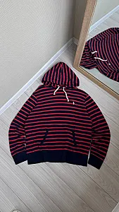 Polo Ralph Lauren худі темно-синє в червону смужку - розмір XL - фото 5