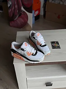 Nike Air Max 90 біло-чорні з персиковими вставками - розмір 39 - фото 6