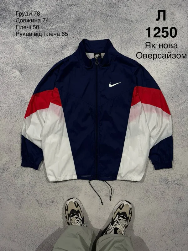Nike вітровка темно-синя з червоним і білим - розмір L
