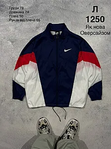 Nike вітровка темно-синя з червоним і білим - розмір L - фото 1