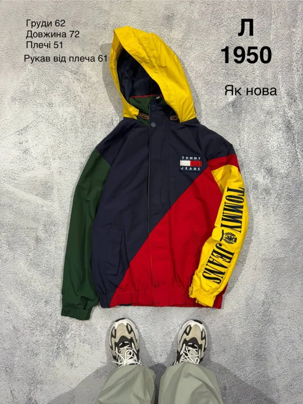 Tommy Hilfiger Tommy Jeans куртка з капюшоном різнокольорова - розмір L