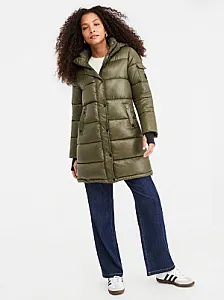 Steve Madden пуховик оливковий - green, розмір XS - фото 1
